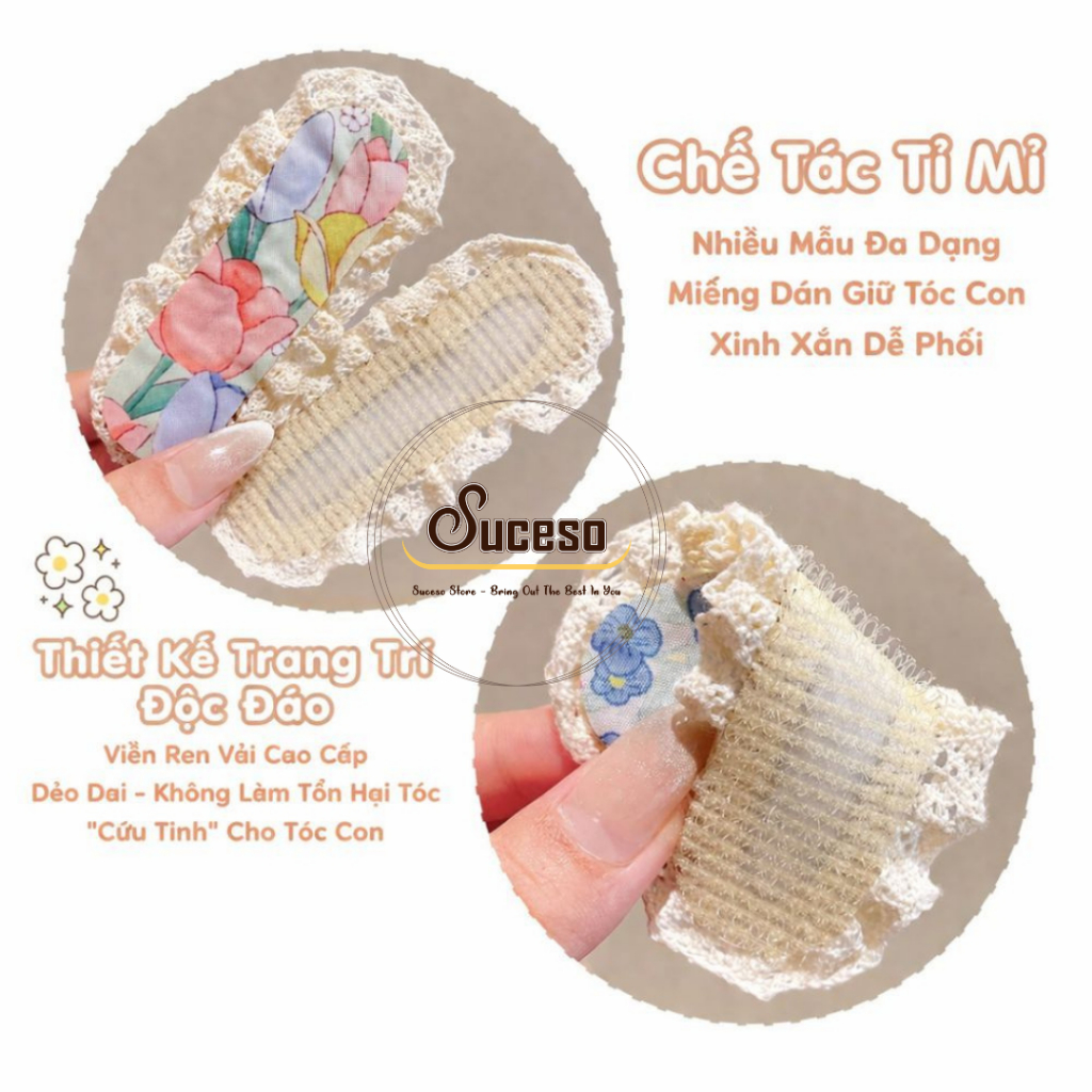 Miếng Dán Tóc Con Nữ Cute Dán Mái Velcro Giữ Tóc Gọn Gàng, Không Đau Tóc, Cho Bé Và Nữ – Suceso