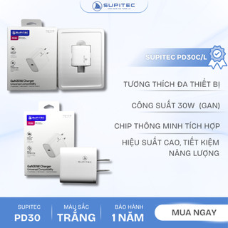 Củ sạc siêu nhanh GAN 30W SUPITEC PD30