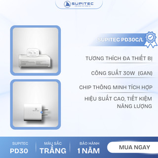 Củ sạc siêu nhanh GAN 30W SUPITEC PD30