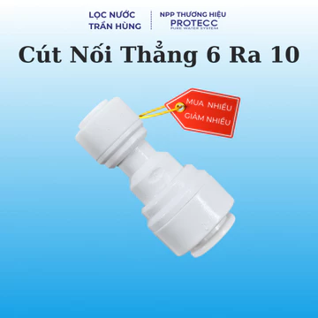 Nối Thẳng Giảm Ống 6mm (1/4") Ra Ống 10mm (3/8") Nối Nhanh - Nối Giảm 6-10 | 10-10 - Máy Lọc Nước