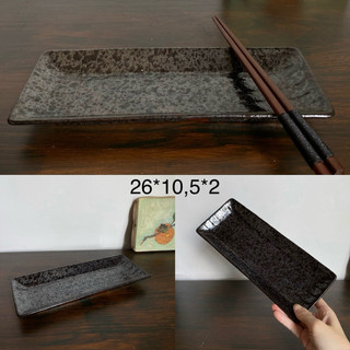 Dĩa Mộc Gốm Nhật Chữ Nhật Sushi, Món Chiên Xào - Gốm Nhật 2hand