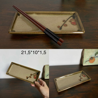 Dĩa Mộc Gốm Nhật Chữ Nhật Sushi, Món Chiên Xào - Gốm Nhật 2hand