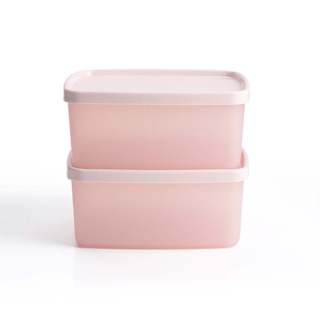 [RT] Bộ 2 hộp đựng thực phẩm Tupperware trữ khô và mát Stacking Square Small 400ml