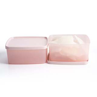 [RT] Bộ 2 hộp đựng thực phẩm Tupperware trữ khô và mát Stacking Square Small 400ml