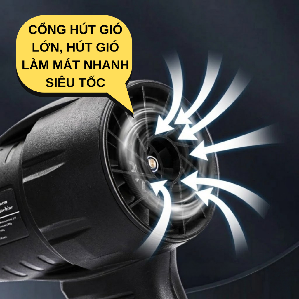 Máy thổi phản lực không dây siêu khỏe, quạt thổi turbo đông cơ không chổi than chân pin phổ thông