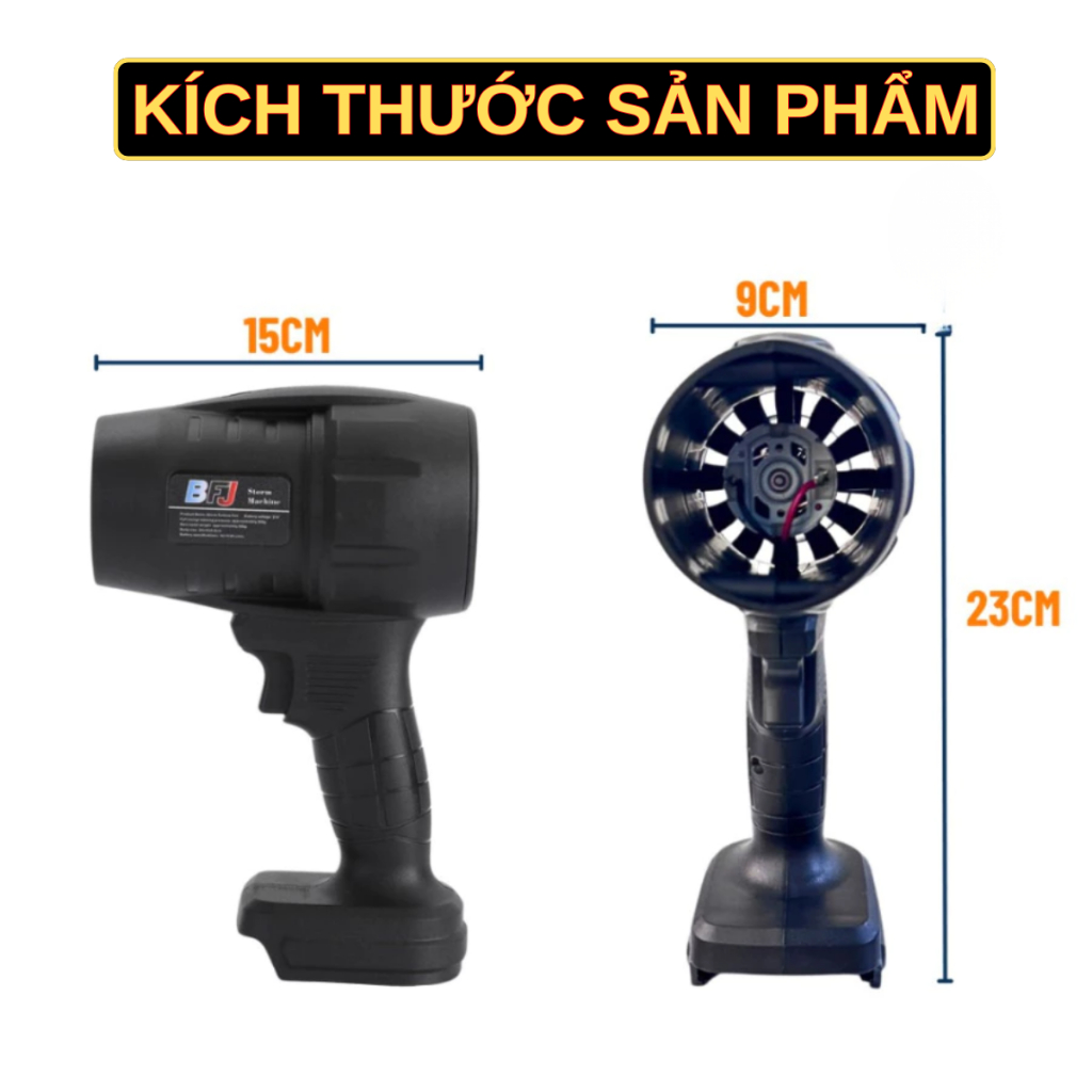 Máy thổi phản lực không dây siêu khỏe, quạt thổi turbo đông cơ không chổi than chân pin phổ thông