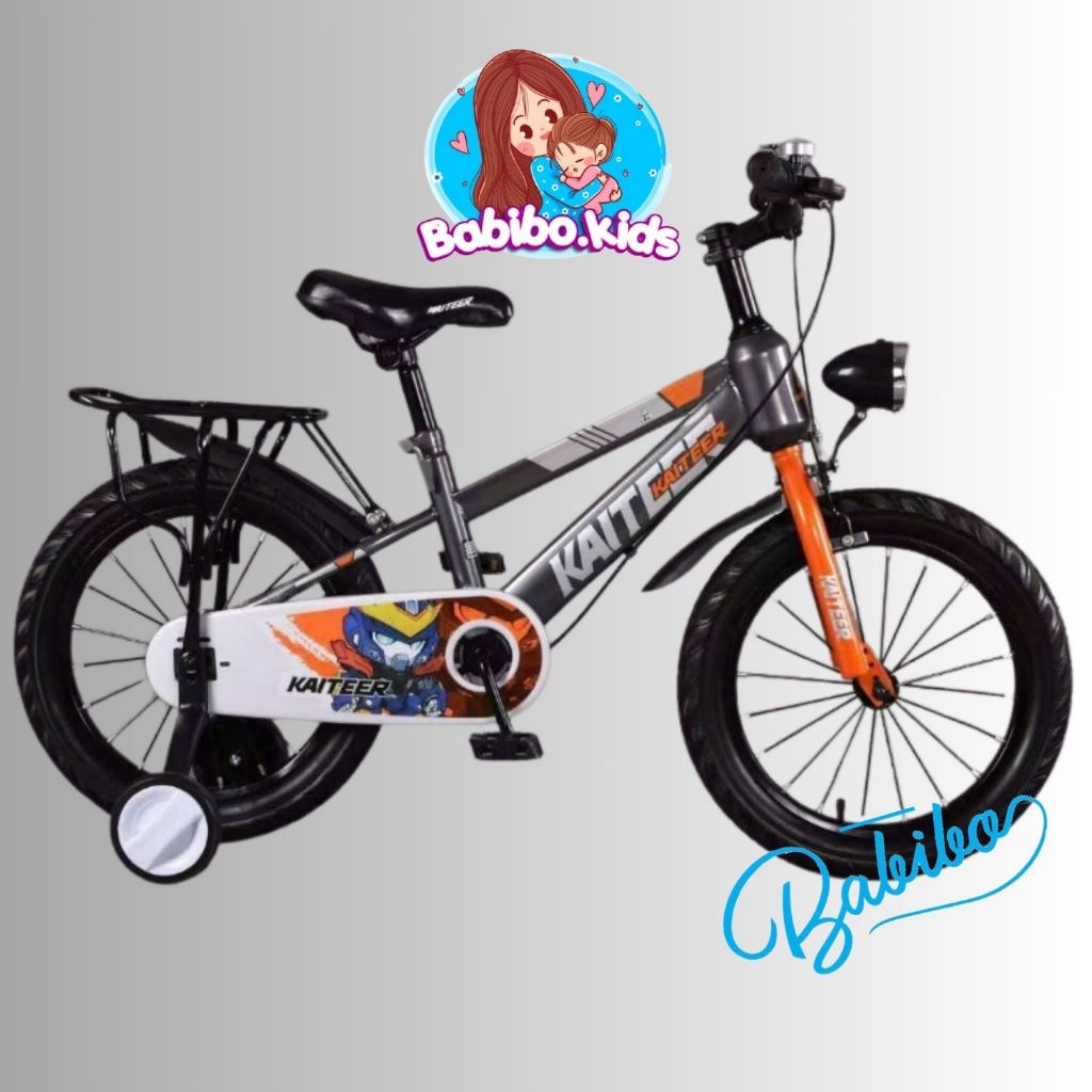 Xe đạp trẻ em Babibo Kids, xe đạp địa hình cho bé trai từ 3-10 có đèn Led khung thép chắc chắn