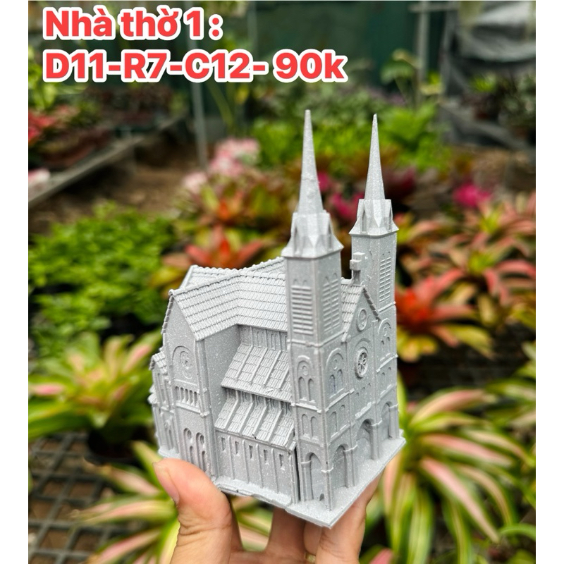 Mô hình nhà thờ mini trang trí tiểu cảnh,terrarium, bán cạn in3D