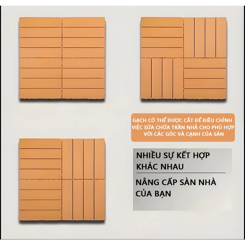 Tấm nhựa lót sàn chịu lực,Combo 11 tấm nhựa lót sàn giả gỗ cao cấp, sân thượng,sân vườn