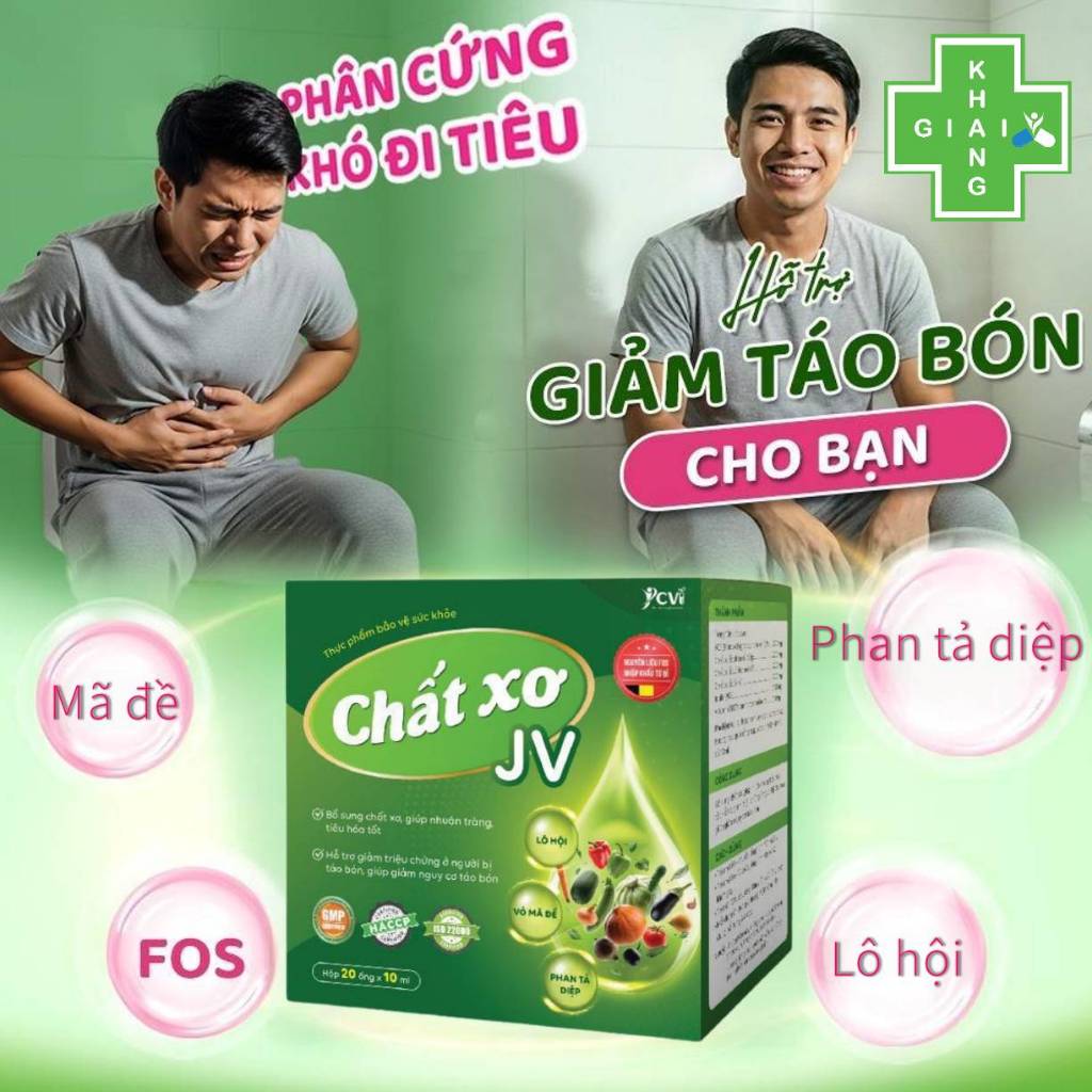 Dung dịch chất xơ JV giúp cải thiện táo bón, nuôi dưỡng đường ruột khỏe mạnh an toàn, hiệu quả cho cả nhà (Hộp 20 ống)