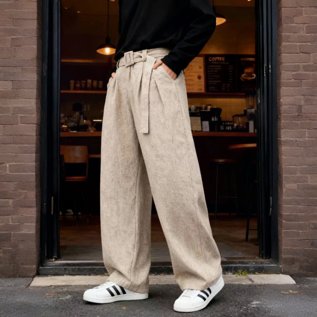Quần Xếp Ly Ba Chiều Unisex 2026 - Ống Đứng Eo Điều Chỉnh, Dáng Suông Che Khuyết Điểm