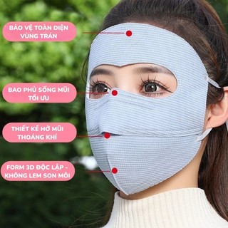 Khẩu Trang Chống Nắng Trùm Mặt UPF50+, Che Kín Mặt Đi Xe Máy, Chống Tia UV Bảo Vệ Da Cho Mẹ Và Bé