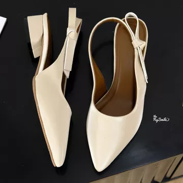 Dép sục nữ 2cm BIGSIZE 35-42 Giày búp bê nơ mũi nhọn, giày búp bê hè , giày búp bê nơ có gót 2p - The NySmile JUSTIN