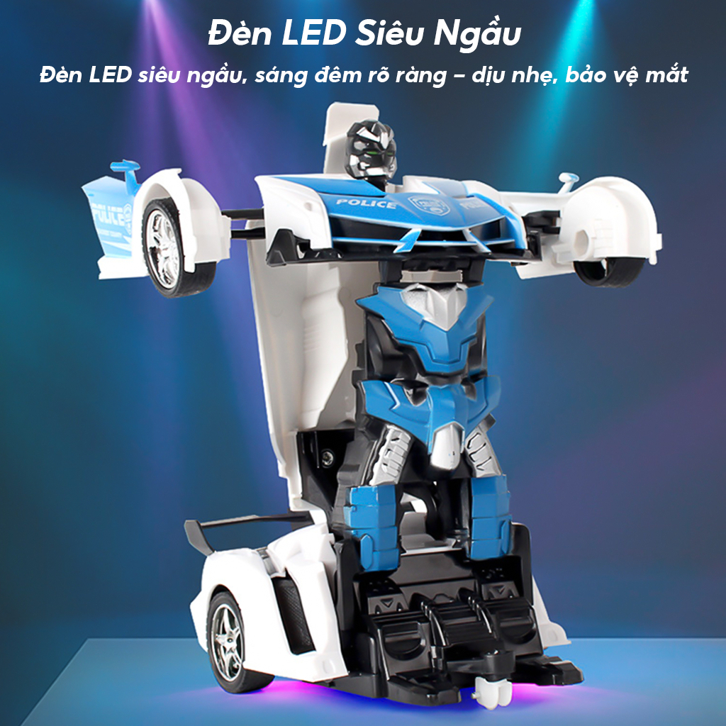 Robot biến hình xe điều khiển từ xa, quà tặng ngày trẻ em, quà sinh nhật