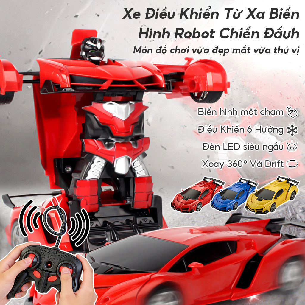 Robot biến hình xe điều khiển từ xa, quà tặng ngày trẻ em, quà sinh nhật