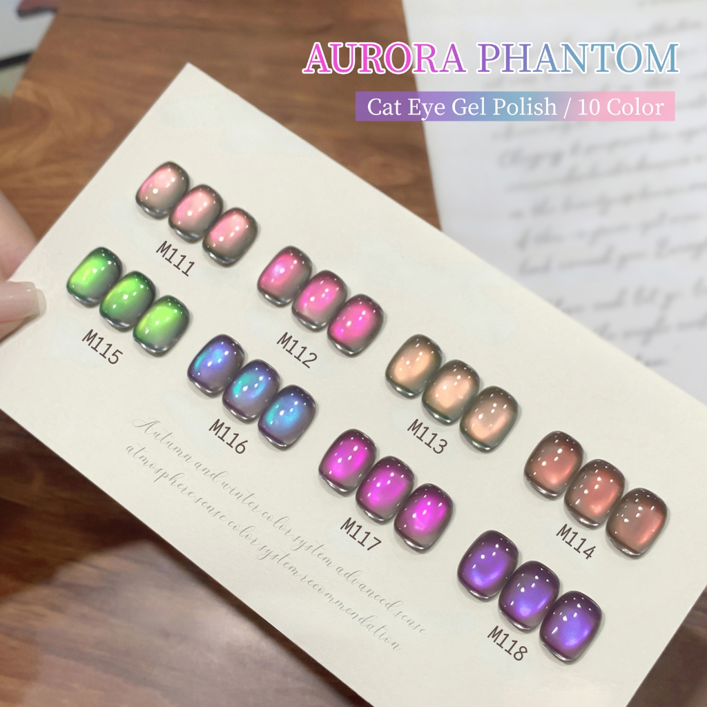 XEIJAYI 10ml - Sơn móng tay dạng gel Aurora Cat Eye Series, bộ 10 màu, phù hợp cho các salon làm móng và mọi tông da.