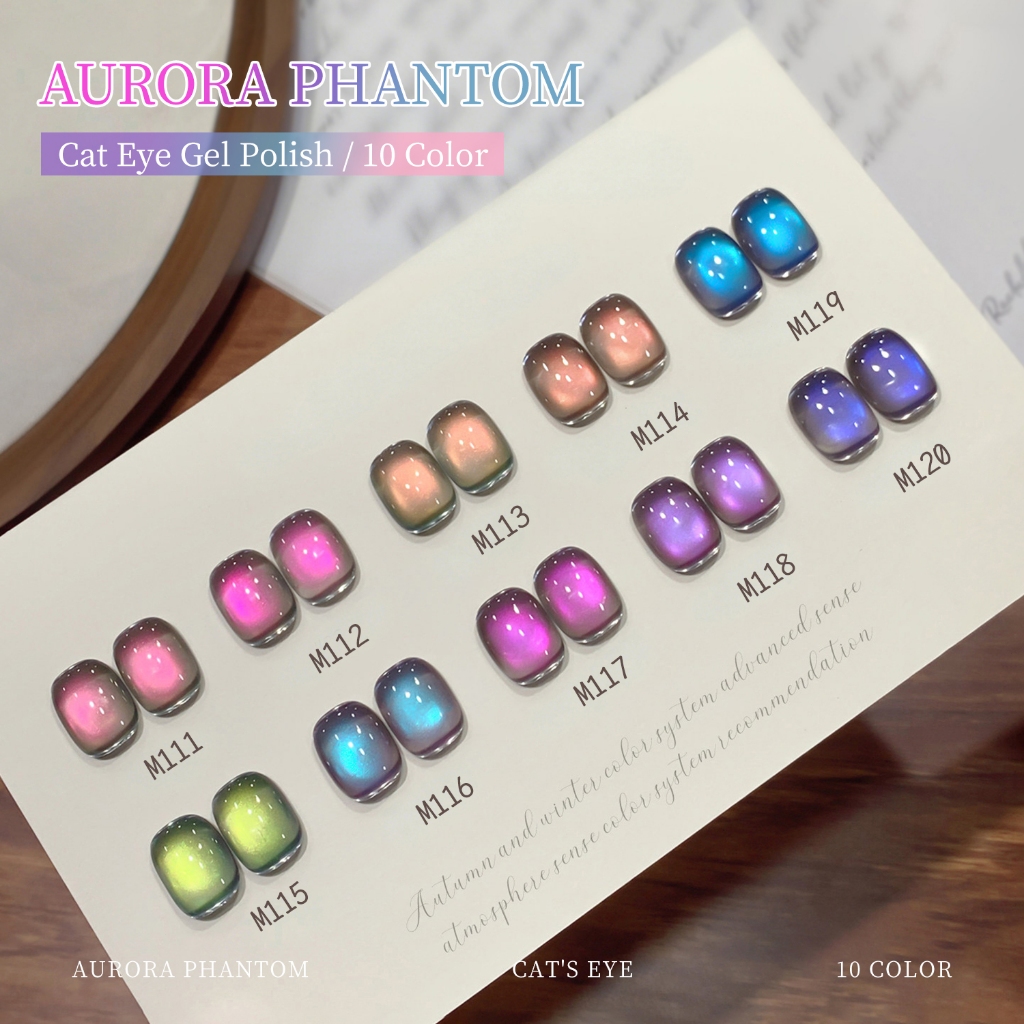 XEIJAYI 10ml - Sơn móng tay dạng gel Aurora Cat Eye Series, bộ 10 màu, phù hợp cho các salon làm móng và mọi tông da.