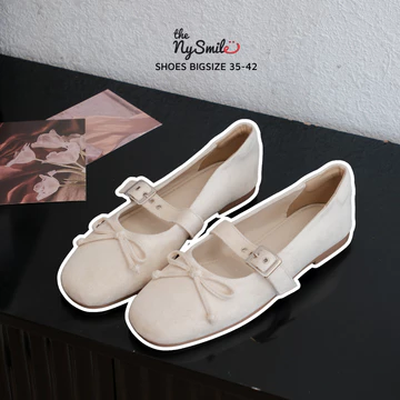 Giày búp bê 1cm BIGSIZE 35-42 GIÀY BÚP BÊ DA LỘN ÊM ÁI - THENYSMILE - BEUT