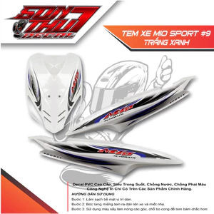 TEM XE MIO SPORT #9 (CHẤT LƯỢNG CAO - SẮC NÉT - KHÔNG PHAI MÀU)