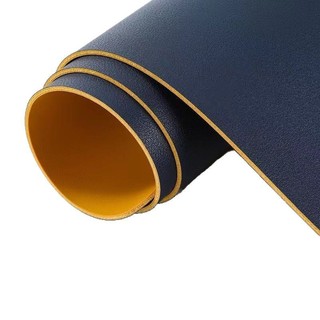 Pad Chuột Cỡ Lớn Da PU 2 Mặt Màu Xanh Navy/Vàng - Chống Nước 100% - Chống Xước - Chống Bụi