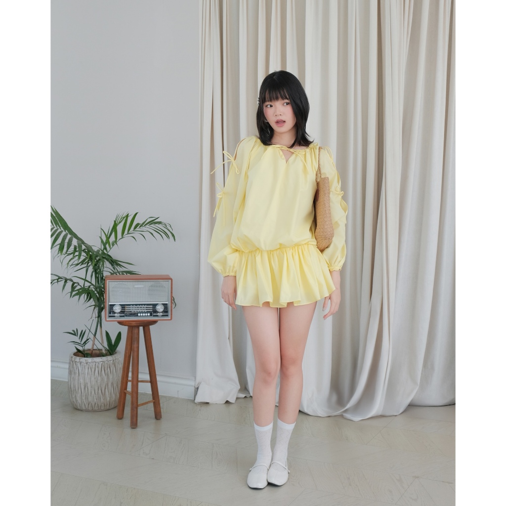 Đầm Nữ RUDAS Tay Dài Bo Chun Eo Dễ Thương SECODEE