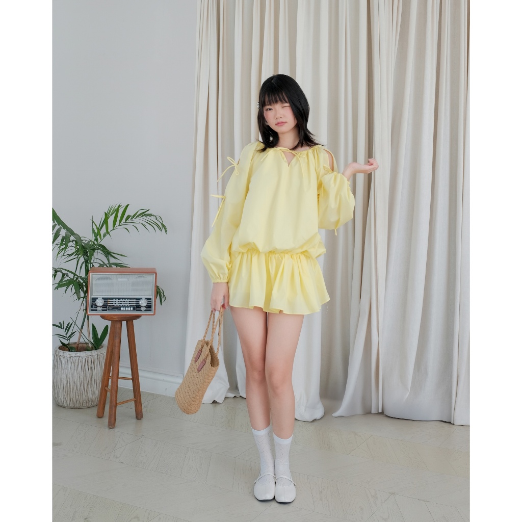Đầm Nữ RUDAS Tay Dài Bo Chun Eo Dễ Thương SECODEE