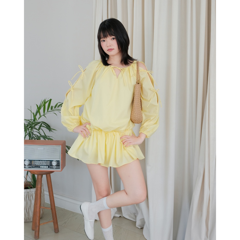 Đầm Nữ RUDAS Tay Dài Bo Chun Eo Dễ Thương SECODEE
