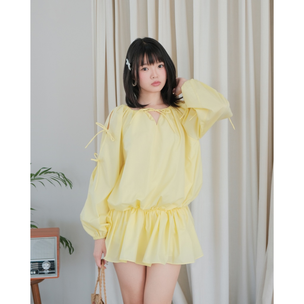 Đầm Nữ RUDAS Tay Dài Bo Chun Eo Dễ Thương SECODEE