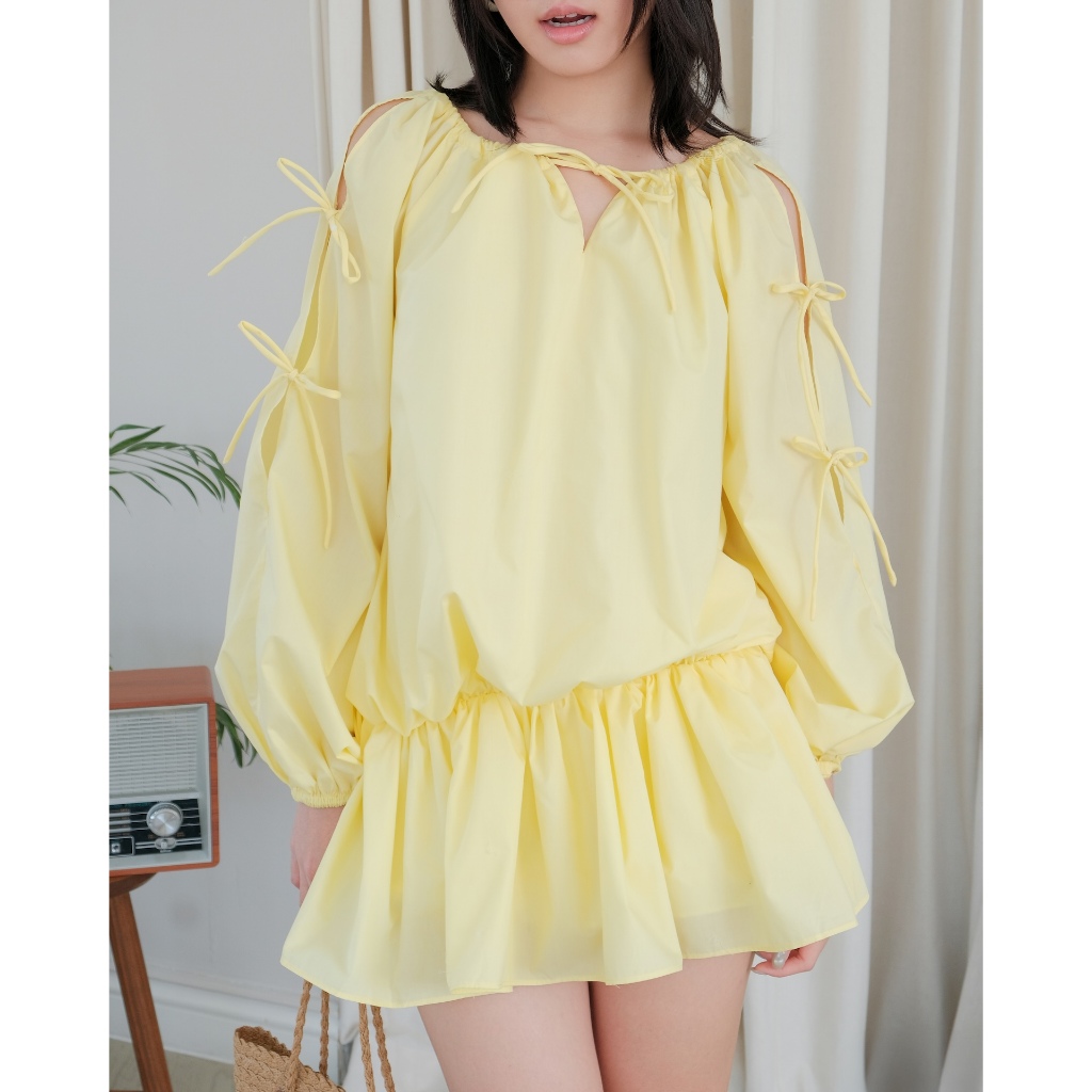 Đầm Nữ RUDAS Tay Dài Bo Chun Eo Dễ Thương SECODEE