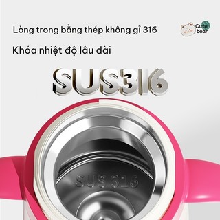 Youkebei Bình Giữ Nhiệt Cho Bé Inox 316 – Ống Hút Chống Sặc, Có Khóa An Toàn, Không Rò Rỉ, Đi Học/Dã Ngoại
