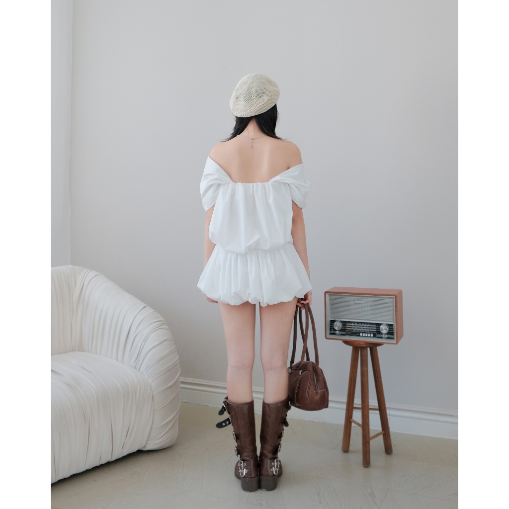 Đầm Nữ  MAEKO Trễ Vai Form Bí Năng Động Trẻ Trung SECODEE