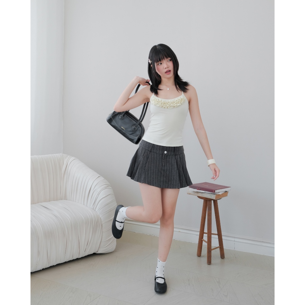 Áo Nữ YUFANS TOP Hai Dây Phối Bèo Nữ Tính SECODEE