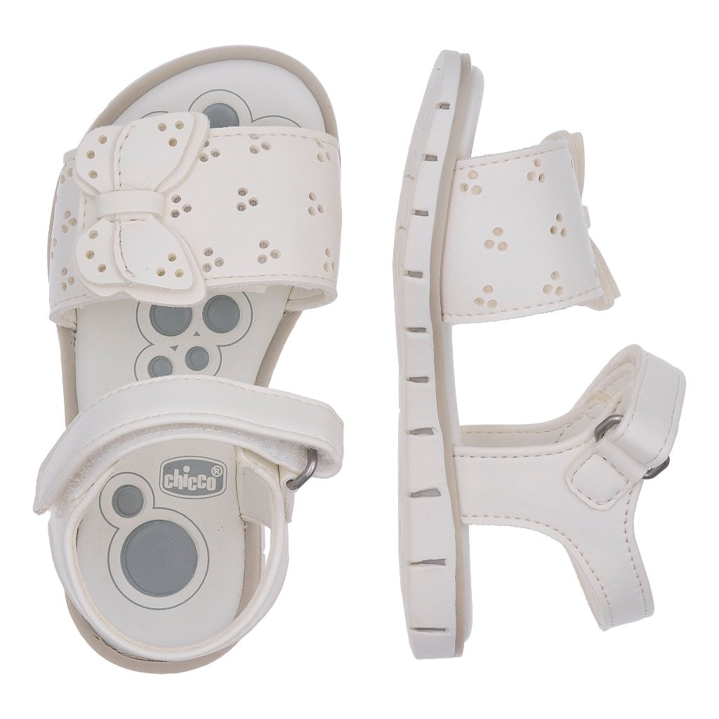 Sandal tập đi trẻ em Chicco Cristal bướm trắng
