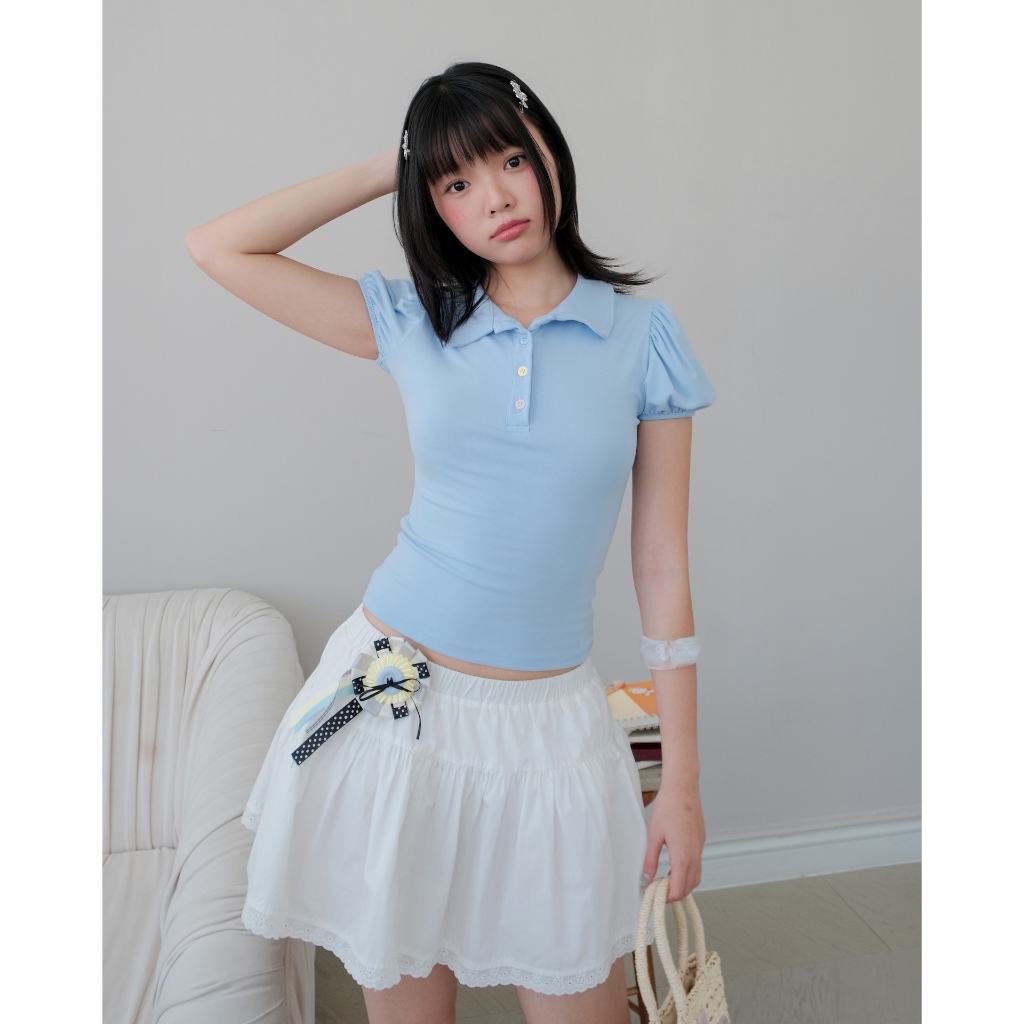 Áo Nữ  RESKEY TOP Tay ngắn Phối Nút Xinh Xắn SECODEE