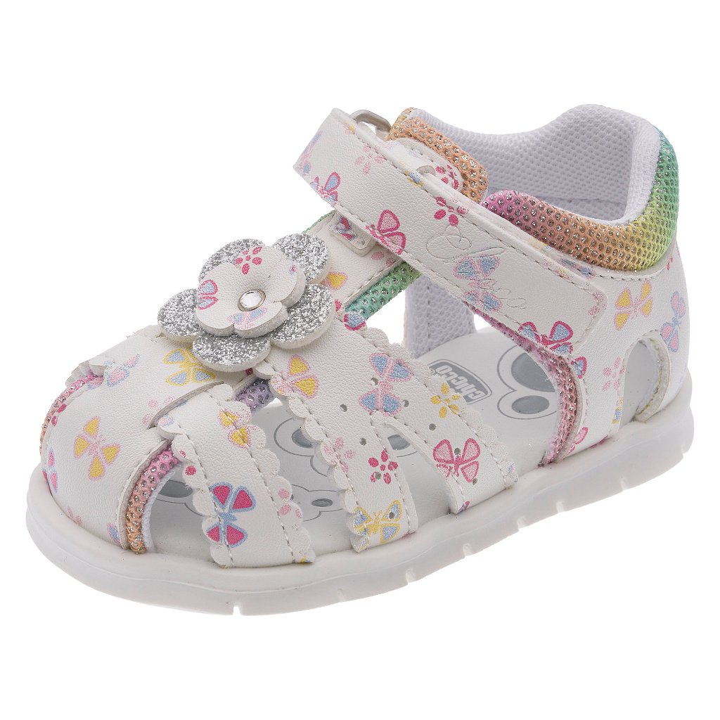 Sandal tập đi trẻ em Chicco Fenis hoa sắc màu