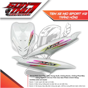 Tem xe Mio Sport #12 (CHẤT LƯỢNG CAO - SẮC NÉT - KHÔNG PHAI MÀU)
