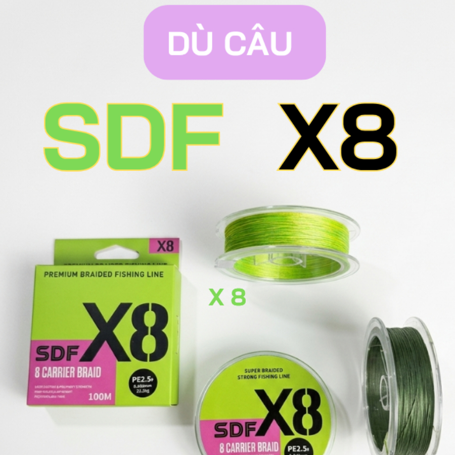 Dây Dù Câu Cá, Dây Dù Câu Lure SDF.X8 100M Chính Hãng, Siêu Bền