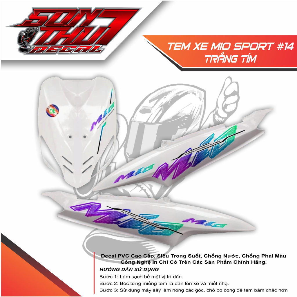 TEM XE MIO SPORT #14 (CHẤT LƯỢNG CAO - SẮC NÉT - KHÔNG PHAI MÀU)