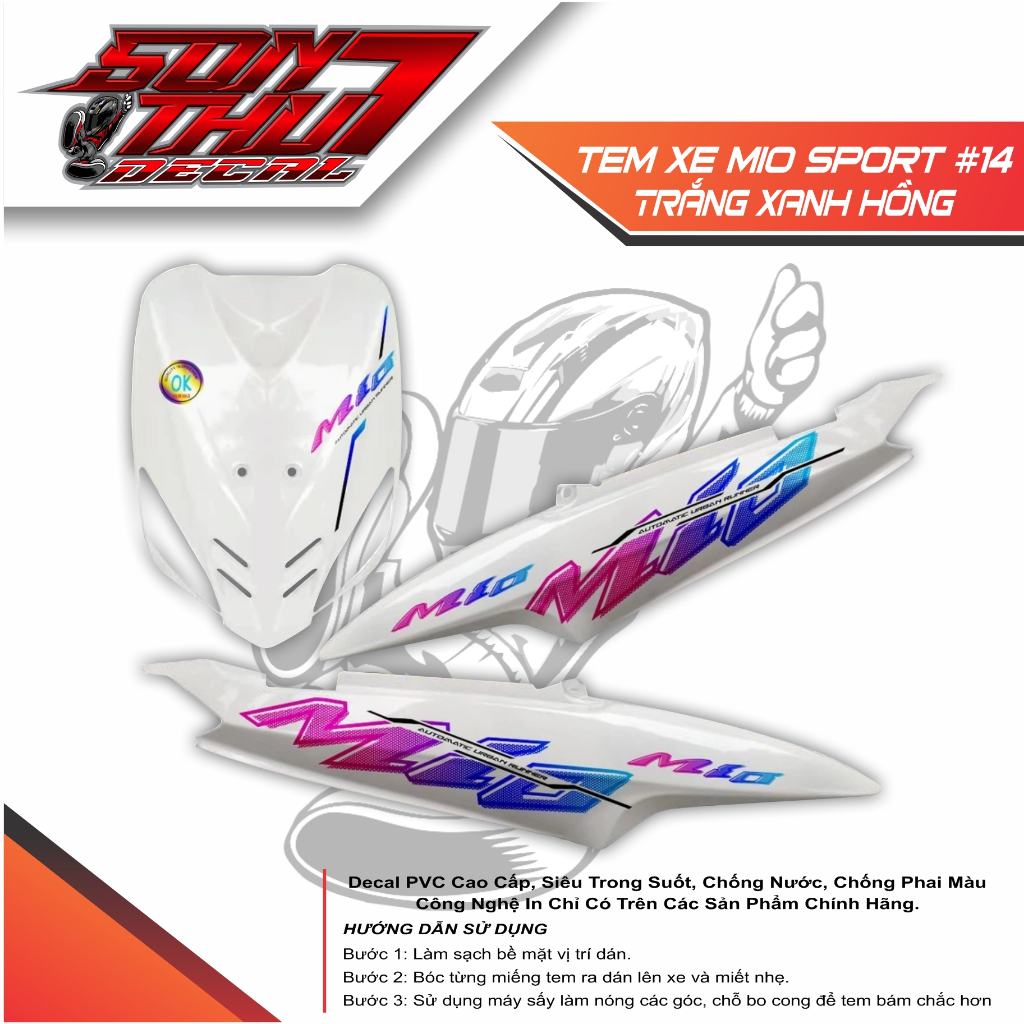 TEM XE MIO SPORT #14 (CHẤT LƯỢNG CAO - SẮC NÉT - KHÔNG PHAI MÀU)