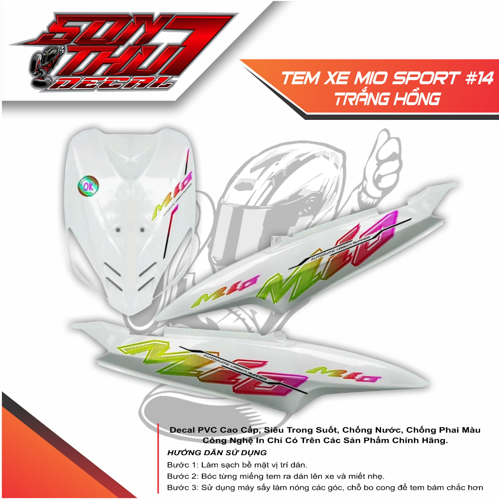 TEM XE MIO SPORT #14 (CHẤT LƯỢNG CAO - SẮC NÉT - KHÔNG PHAI MÀU)
