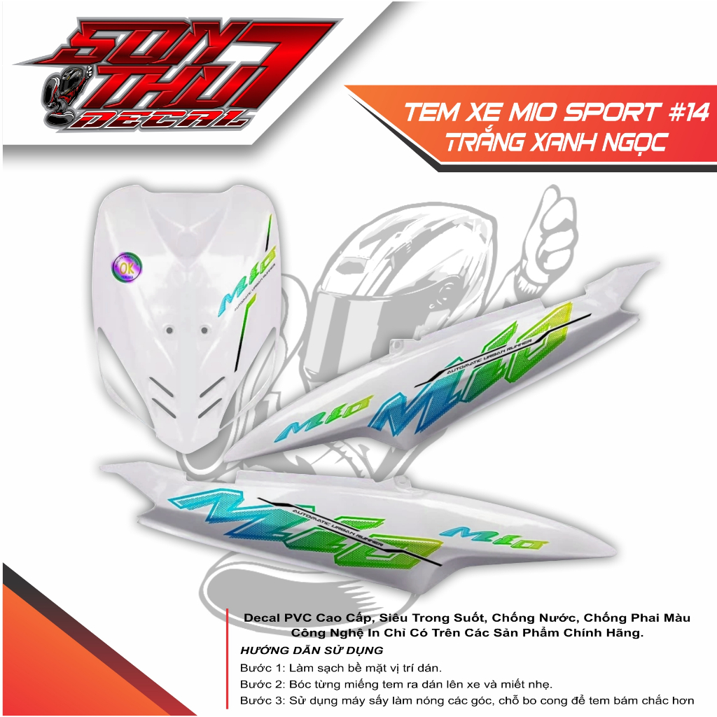 TEM XE MIO SPORT #14 (CHẤT LƯỢNG CAO - SẮC NÉT - KHÔNG PHAI MÀU)