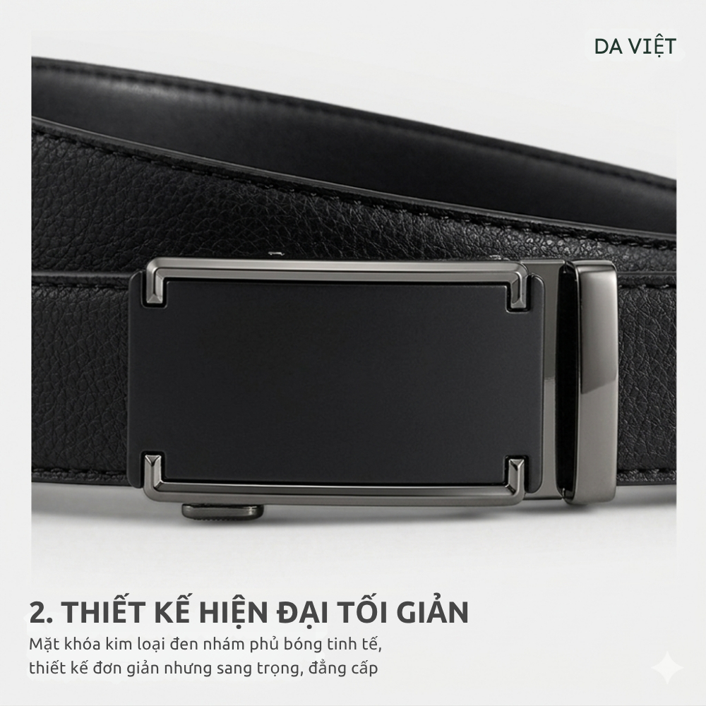 Thắt lưng nam cao cấp Da Việt da bò thật, Dây nịt nam khóa tự động - Tặng Kèm Hộp [Nhiều mẫu]