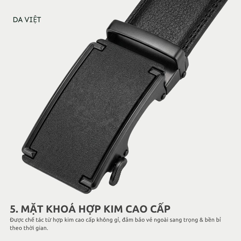 Thắt lưng nam cao cấp Da Việt da bò thật, Dây nịt nam khóa tự động - Tặng Kèm Hộp [Nhiều mẫu]