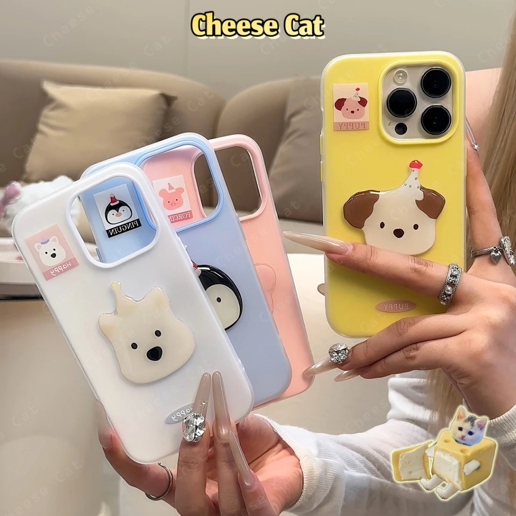 chim cánh cụt con lợn cún consứa Mờ thạch Ốp Lưng Điện Thoại iPhone 15 14 13 11 12 16 17 Pro Max Plus 17 Air Xs Max XR
