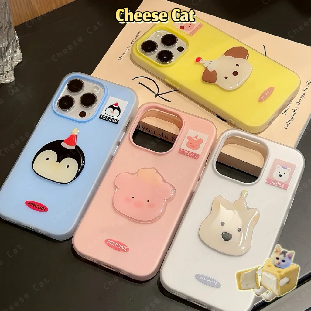 chim cánh cụt con lợn cún consứa Mờ thạch Ốp Lưng Điện Thoại iPhone 15 14 13 11 12 16 17 Pro Max Plus 17 Air Xs Max XR