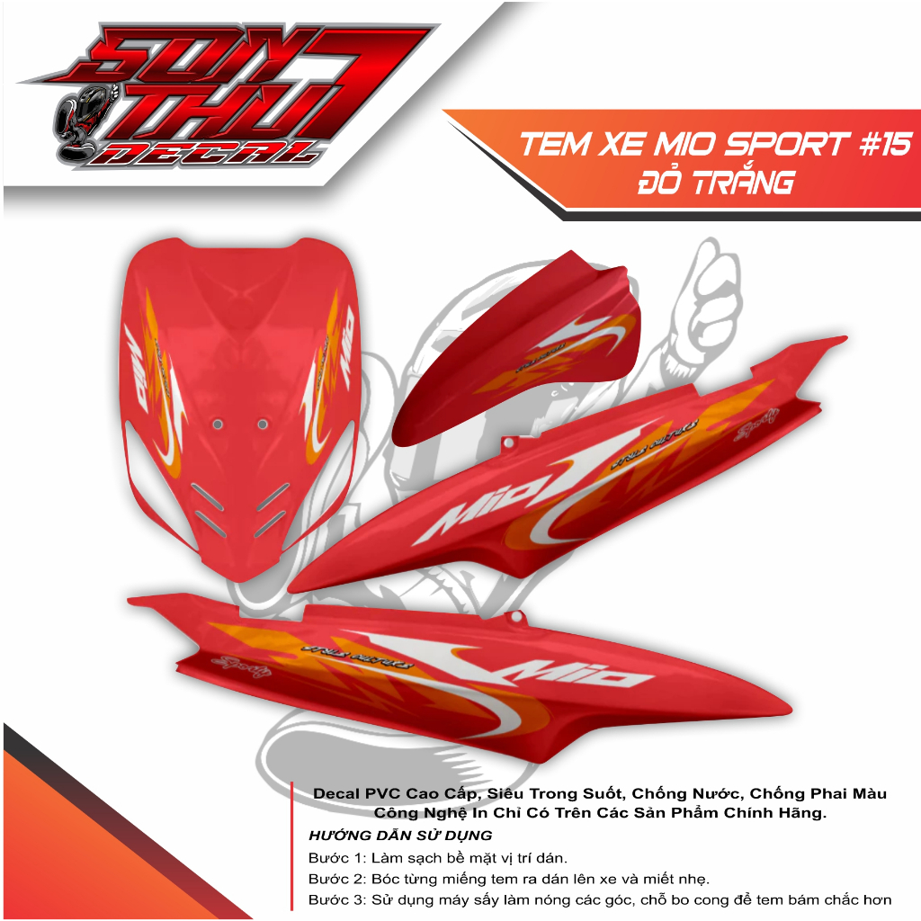 Tem xe Mio Sport #15 (CHẤT LƯỢNG CAO - SẮC NÉT - KHÔNG PHAI MÀU)