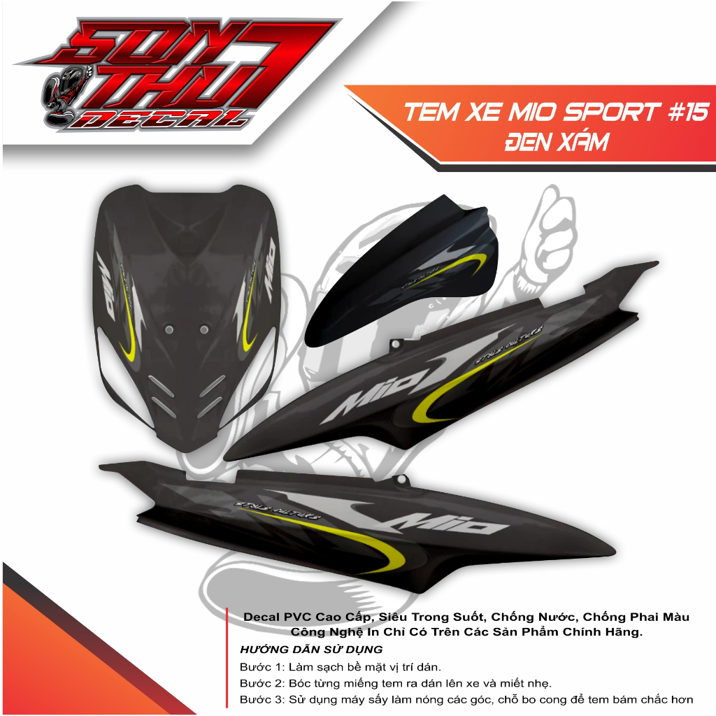 Tem xe Mio Sport #15 (CHẤT LƯỢNG CAO - SẮC NÉT - KHÔNG PHAI MÀU)