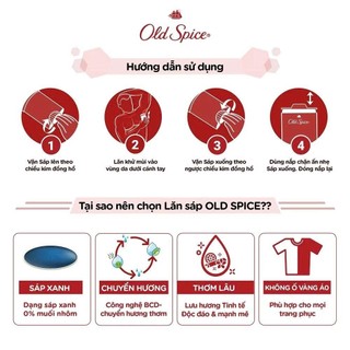Sáp Khử Mùi Old Spice Ngăn tiết Mồ Hôi, Ngăn Ố Vàng Áo (73g, 85g)