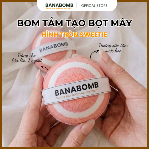 Bom Tắm Tạo Bọt Mây Bồn Tắm Hình Tròn Sweetie BANABOMB Dưỡng Da Mịn Màng