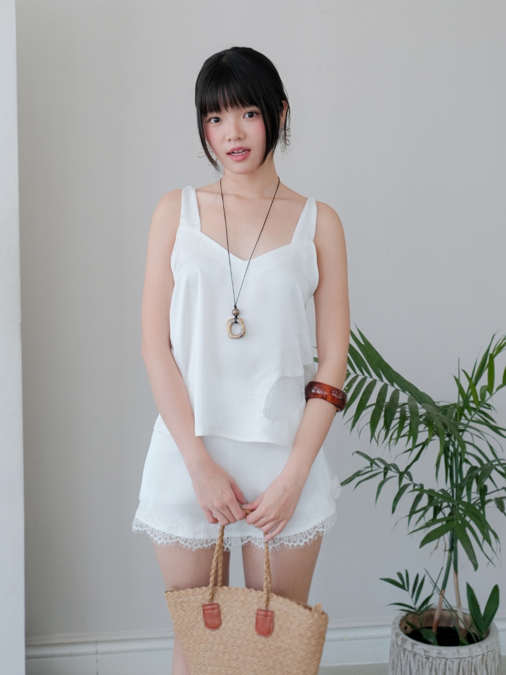 (BÁN LẺ) Set Nữ HAYUN Áo 2 Dây Bản To Và Chân Váy Chữ A Phối Ren ...